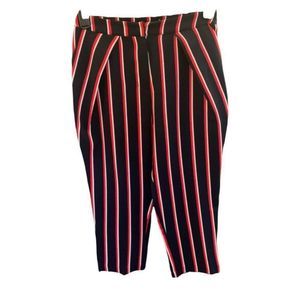 Ark & Co Red and Black Stylish Striped Women's Pleated Pants NWT Womens Sz Small